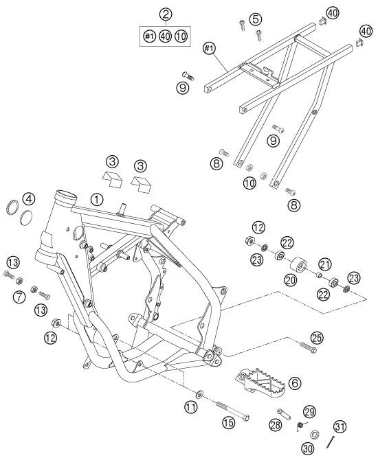 Sprängskiss: Frame – KTM 65 SX 2006