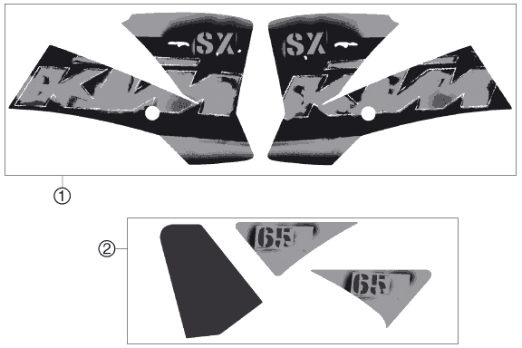 Sprängskiss: Decal – KTM 65 SX 2006