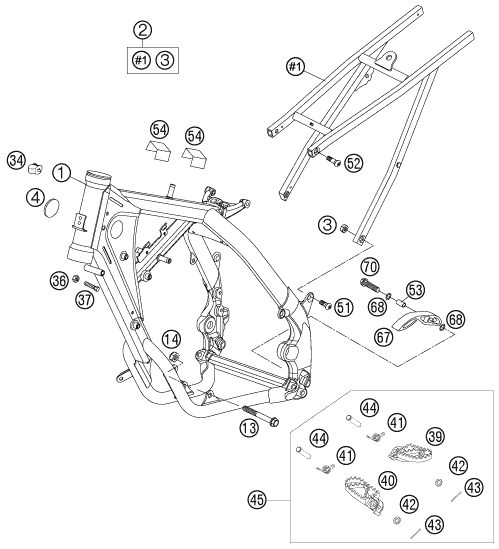 Sprängskiss: Frame – KTM 105 SX 2007