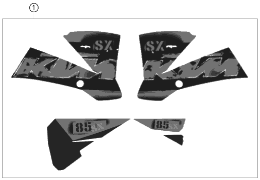Sprängskiss: Decal – KTM 85 SX 19/16 2006