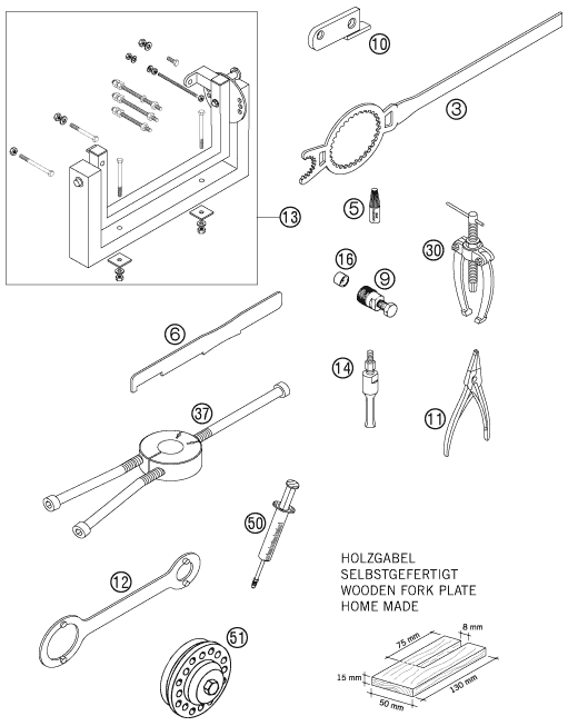 Sprängskiss: Special Tools (Engine) – KTM 105 SX 2007