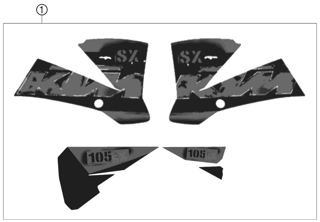Sprängskiss: Decal – KTM 105 SX 2006