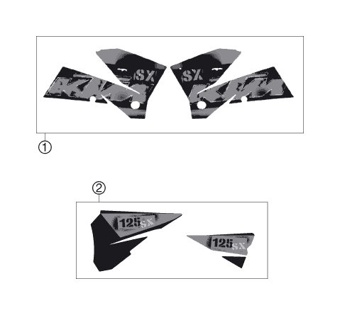 Sprängskiss: Decal – KTM 125 SX 2006