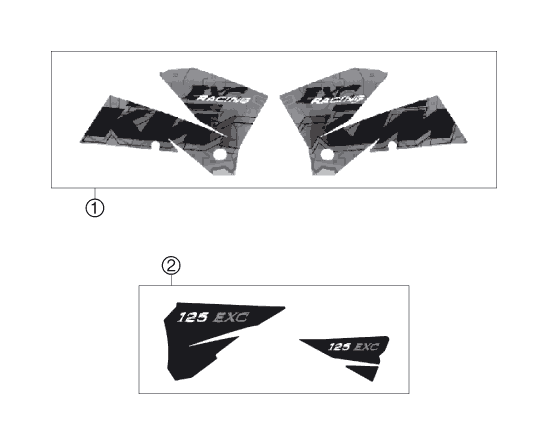 Sprängskiss: Decal – KTM 125 EXC 2006