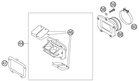 Sprängskiss: Reed Valve Case – KTM 144 SX 2007