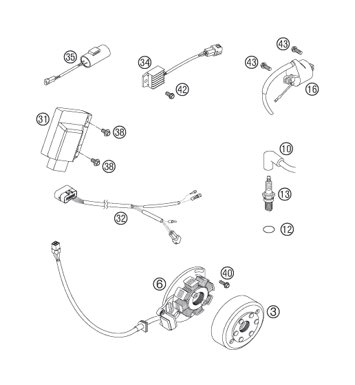 Sprängskiss: Ignition System – KTM 125 EXC SIX-DAYS 2006