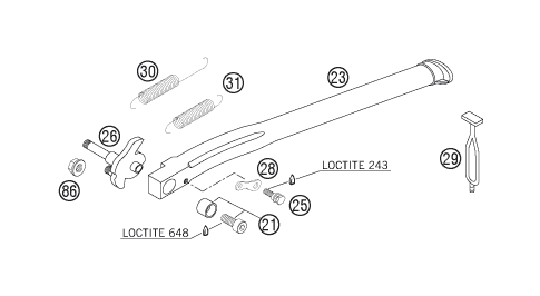 Sprängskiss: Side / Center Stand – KTM 200 EXC 2007