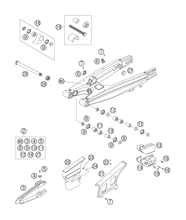 Sprängskiss: Swing Arm – KTM 300 EXC 2006