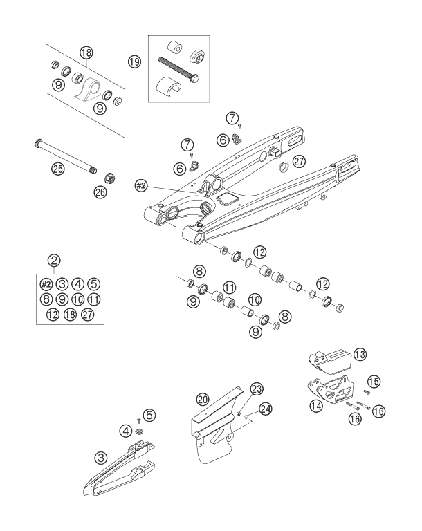 Sprängskiss: Swing Arm – KTM 300 XC-W 2006