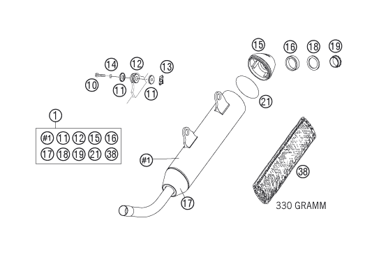 Sprängskiss: Exhaust System – KTM 200 XC 2006