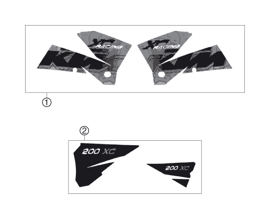 Sprängskiss: Decal – KTM 200 XC 2006