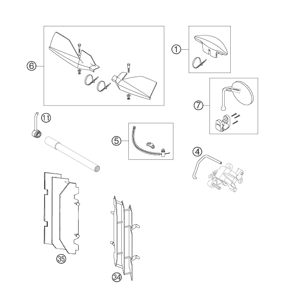 Sprängskiss: Accessories – KTM 250 EXC SIX-DAYS 2006