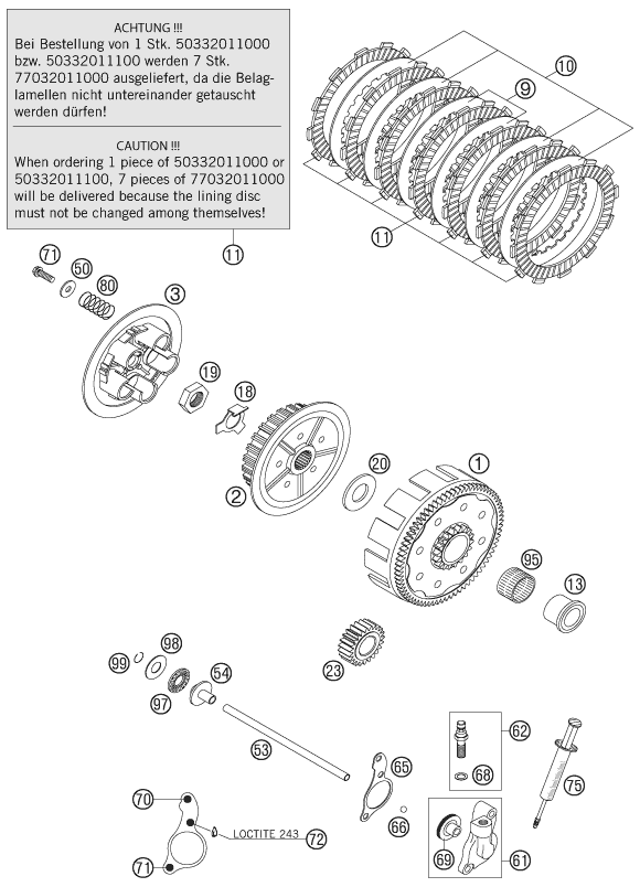 Sprängskiss: Clutch – KTM 200 XC 2006