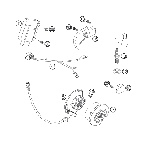Sprängskiss: Ignition System – KTM 250 XC 2006