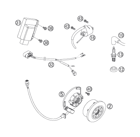 Sprängskiss: Ignition System – KTM 200 XC 2006
