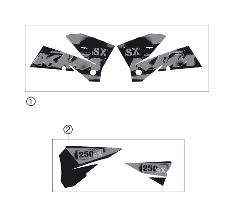 Sprängskiss: Decal – KTM 250 SX 2006