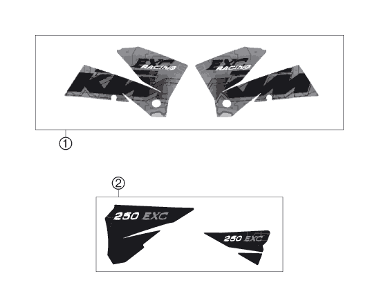 Sprängskiss: Decal – KTM 250 EXC 2006