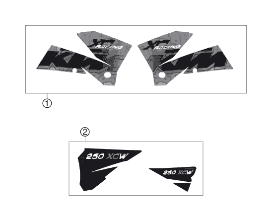 Sprängskiss: Decal – KTM 250 XC-W 2006