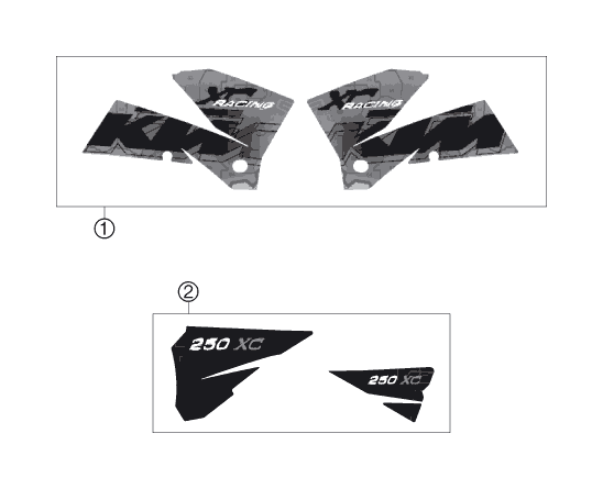 Sprängskiss: Decal – KTM 250 XC 2006