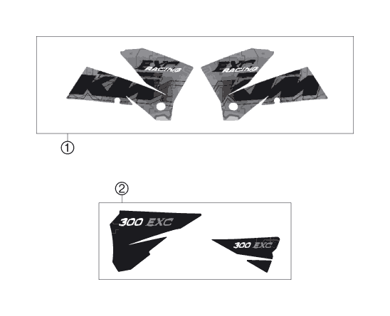 Sprängskiss: Decal – KTM 300 EXC 2006