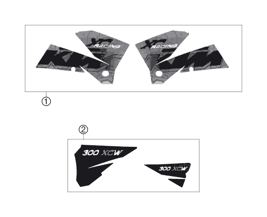 Sprängskiss: Decal – KTM 300 XC-W 2006
