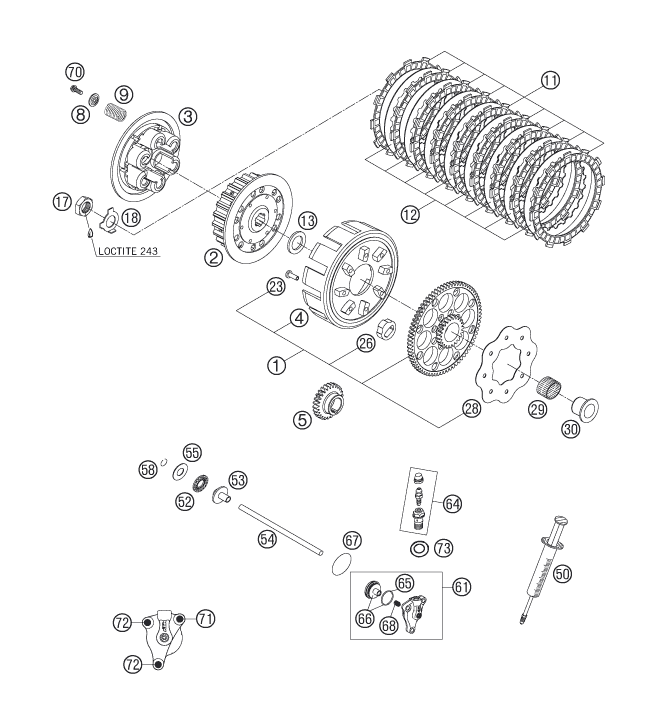 Sprängskiss: Clutch – KTM 250 EXC SIX-DAYS 2007