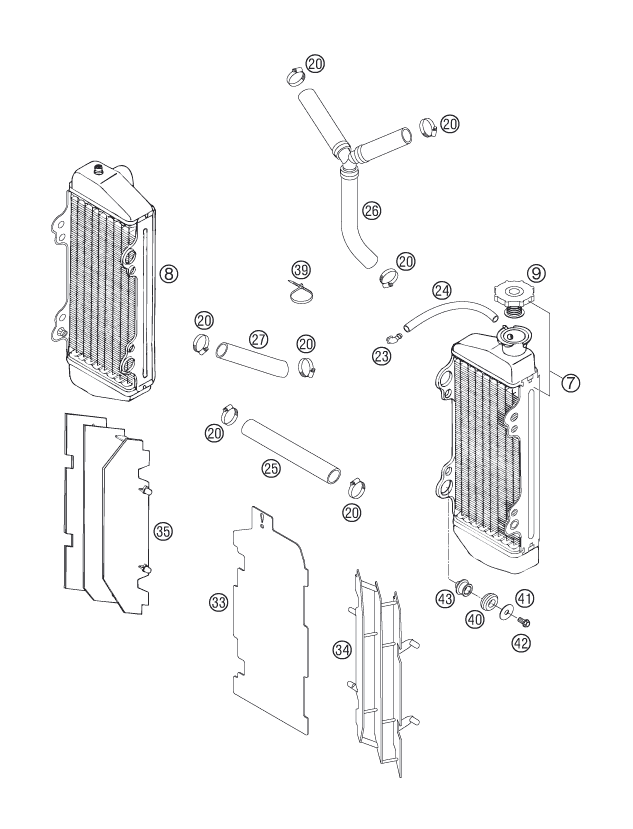 Sprängskiss: Cooling System – KTM 200 XC 2006