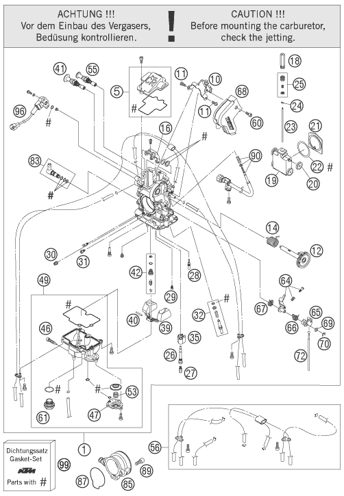 Sprängskiss: Carburetor – KTM 660 SMC 2006