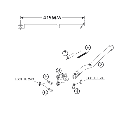 Sprängskiss: Side / Center Stand – KTM 660 SMC 2006