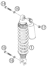 Sprängskiss: Shock Absorber – KTM 640 LC4 ENDURO ORANGE 2006