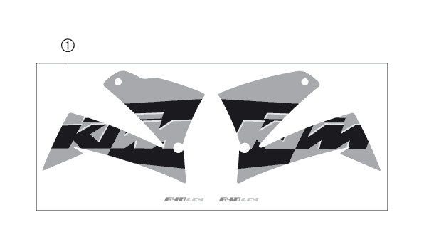 Sprängskiss: Decal – KTM 640 LC4 SUPERMOTO ORANGE 2006