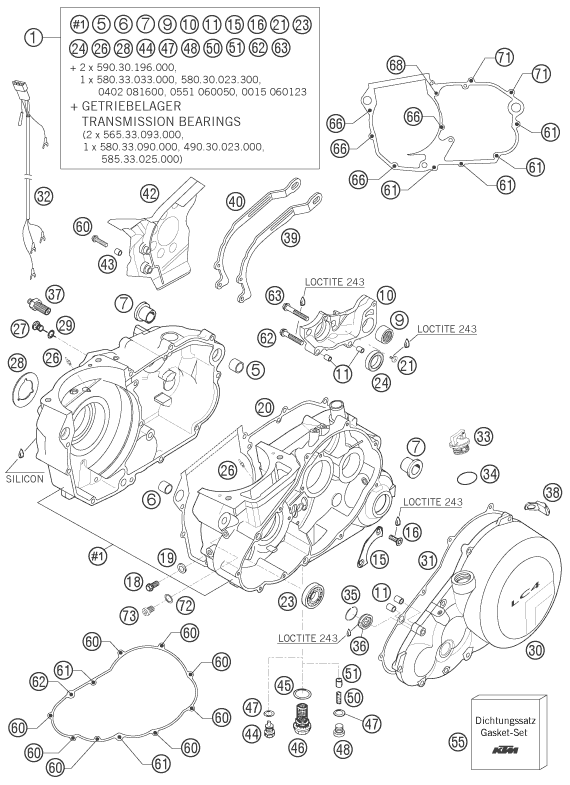 Sprängskiss: Engine Case – KTM 640 LC4 ADVENTURE 2006