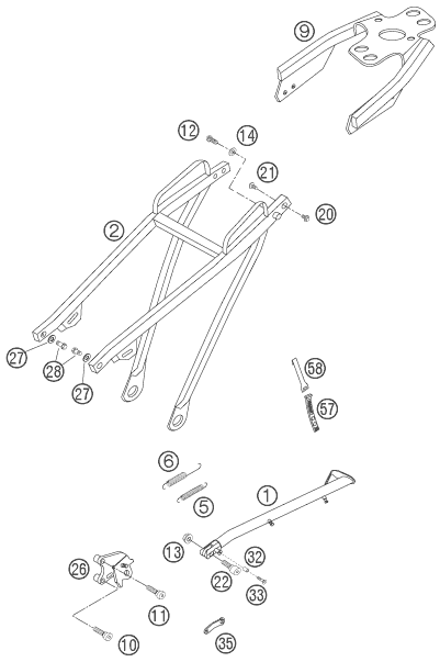 Sprängskiss: Subframe – KTM 660 RALLY FACTORY REPLICA 2007