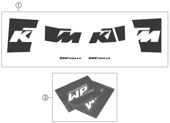 Sprängskiss: Decal – KTM 660 RALLY FACTORY REPLICA 2007
