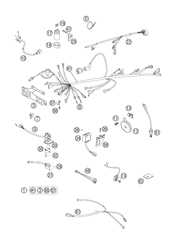 Sprängskiss: Wiring Harness – KTM 660 SMC 2006