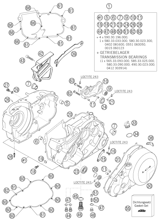 Sprängskiss: Engine Case – KTM 660 SMC 2006