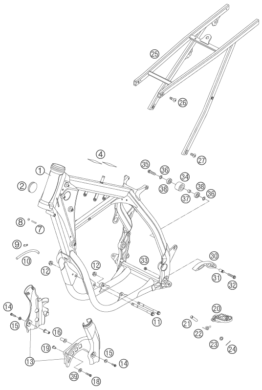Sprängskiss: Frame – KTM 450 XC-G RACING 2006