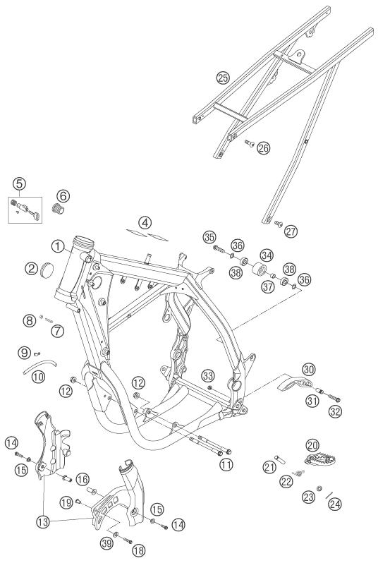 Sprängskiss: Frame – KTM 525 EXC RACING 2006