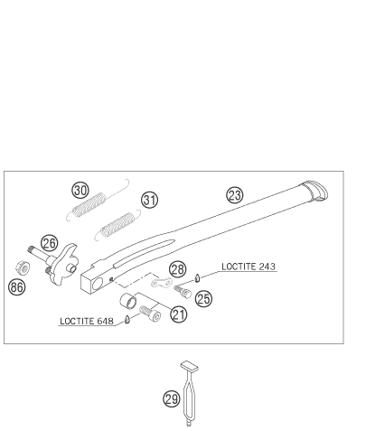 Sprängskiss: Side / Center Stand – KTM 525 EXC RACING 2006