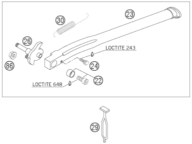 Sprängskiss: Side / Center Stand – KTM 525 XC 2007
