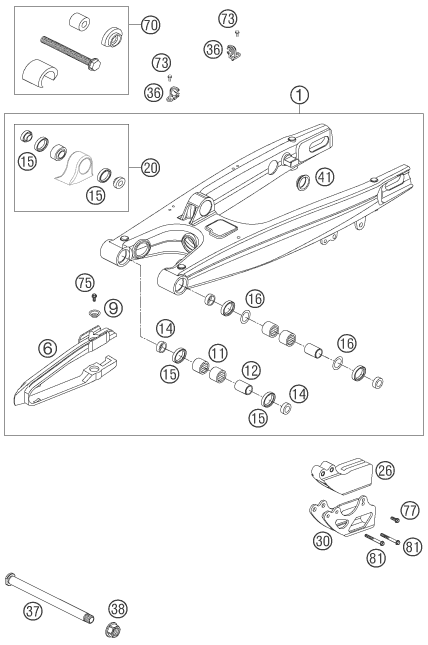 Sprängskiss: Swing Arm – KTM 450 SMR 2006
