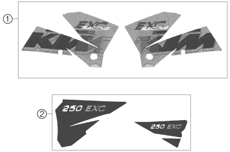 Sprängskiss: Decal – KTM 250 EXC RACING 2006