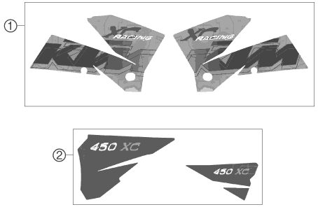 Sprängskiss: Decal – KTM 450 XC-G RACING 2006