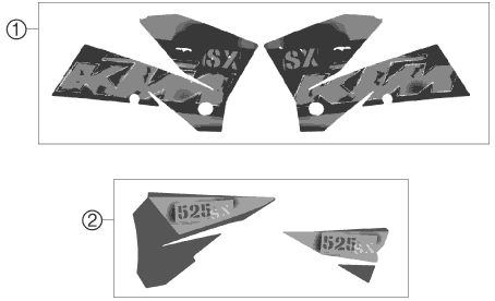 Sprängskiss: Decal – KTM 525 SX 2006