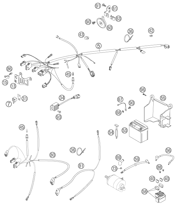Sprängskiss: Wiring Harness – KTM 525 EXC RACING 2006