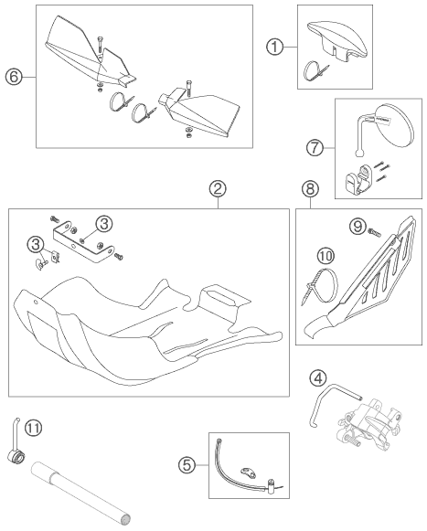 Sprängskiss: Accessories – KTM 525 EXC RACING SIX-DAYS 2006