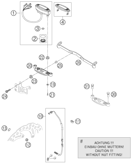 Sprängskiss: Instruments / Lock System – KTM 525 EXC RACING 2006