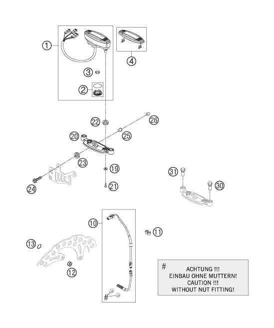 Sprängskiss: Instruments / Lock System – KTM 125 EXC SIX-DAYS 2006
