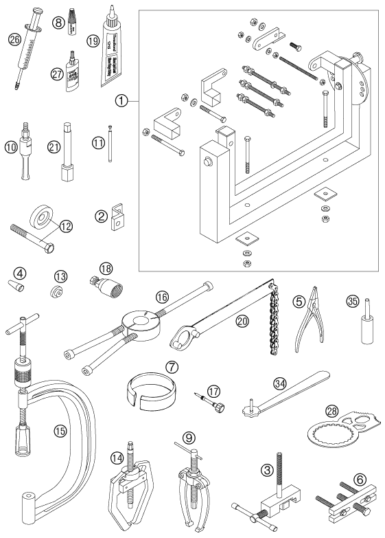 Sprängskiss: Special Tools (Engine) – KTM 525 EXC RACING 2006