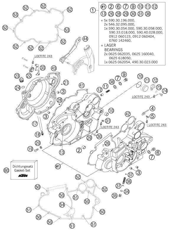 Sprängskiss: Engine Case – KTM 450 SMR 2006